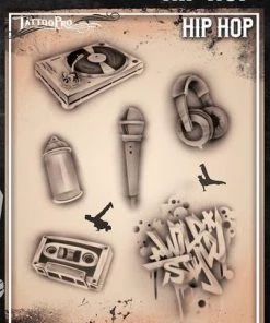 ProAiir Wiser's Hip Hop AirBrush Tattoo Pro Stencil Wiser's Tattoo Pro Stencils