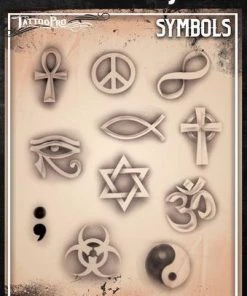 ProAiir Wiser's Tattoo Pro Stencils Wiser's Symbols AirBrush Tattoo Pro Stencil