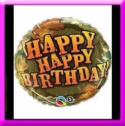 SKS 18" Happy Birthday Camo Foil Balloon