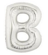 SKS Letter Balloons - Silver 36" 5 SKS Letter Balloons - Silver 36"