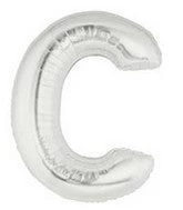 SKS Letter Balloons - Silver 36" 6 SKS Letter Balloons - Silver 36"