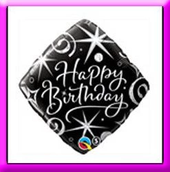 SKS 18" Birthday Black Elegant Balloon