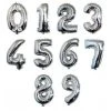 SKS Letters/Numbers Number Balloons - Silver 34" 1 SKS Letters/Numbers Number Balloons - Silver 34"