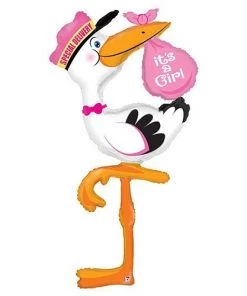 SKS Special Delivery Stork Girl, 5 Foot, Multicolor Balloon