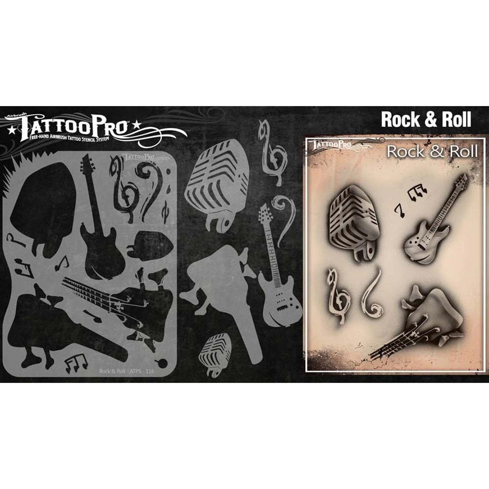 ProAiir Wiser's Rock And Roll Tattoo Pro Stencil 2 4 ProAiir Wiser's Rock And Roll Tattoo Pro Stencil 2