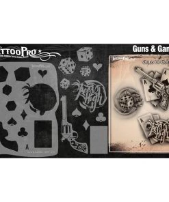 ProAiir Wiser's Guns & Gamblin Tattoo Pro Stencil 2