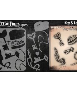 ProAiir Wiser's Tattoo Pro Stencils Wiser's Key And Locket Tattoo Pro Stencil 2
