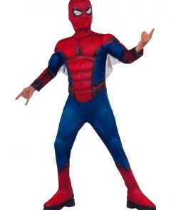 Dotsy's Entertainment Co. Kids Spider-Man: Far From Home Deluxe Spider-Man Red/Blue Suit Costume Size Child Large Superhero