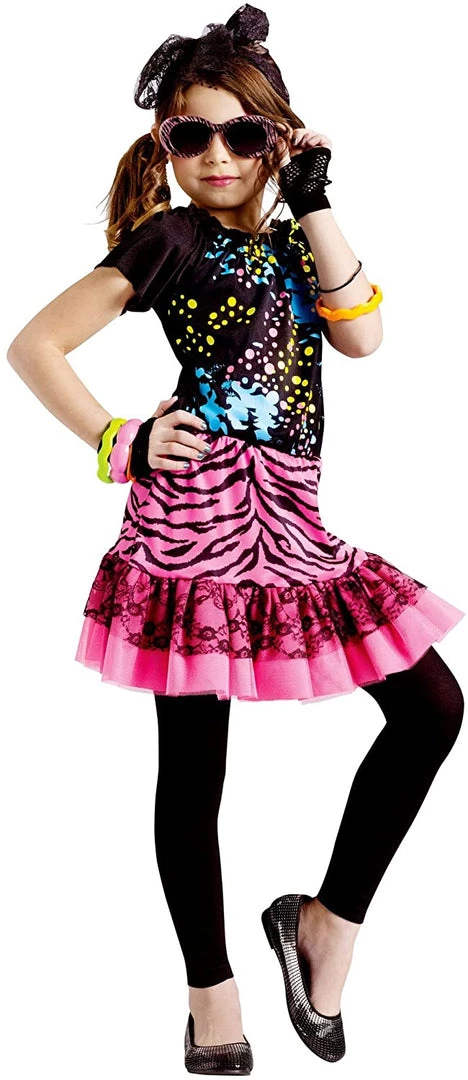 Dotsy's Entertainment Co. Girl's 80's Pop Party Halloween Costume Kids Large 3 Dotsy's Entertainment Co. Girl's 80's Pop Party Halloween Costume Kids Large