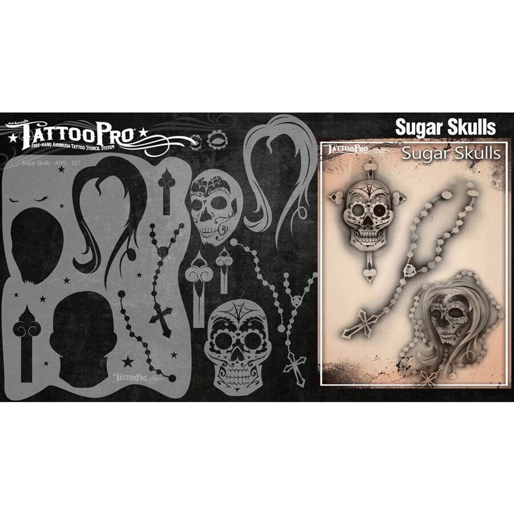 ProAiir Wiser's Tattoo Pro Stencils Wiser's Sugar Skulls Tattoo Pro Stencil 2 4 ProAiir Wiser's Tattoo Pro Stencils Wiser's Sugar Skulls Tattoo Pro Stencil 2