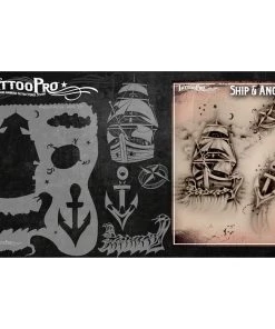 ProAiir Wiser's Ship & Anchor Tattoo Pro Stencil Wiser's Tattoo Pro Stencils