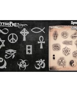 ProAiir Wiser's Tattoo Pro Stencils Wiser's Symbols AirBrush Tattoo Pro Stencil