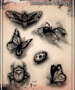 ProAiir Wiser's Butterflies & Bugs Tatto Pro Stencil 2