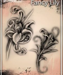 ProAiir Wiser's Tattoo Pro Stencils Wiser's Fancy Lily Tattoo Pro Stencil 2