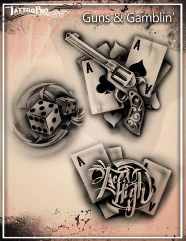 ProAiir Wiser's Guns & Gamblin Tattoo Pro Stencil 2 3 ProAiir Wiser's Guns & Gamblin Tattoo Pro Stencil 2