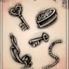 ProAiir Wiser's Tattoo Pro Stencils Wiser's Key And Locket Tattoo Pro Stencil 2