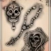 ProAiir Wiser's Tattoo Pro Stencils Wiser's Sugar Skulls Tattoo Pro Stencil 2