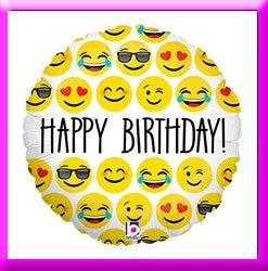 SKS 18" Emoji Balloon - Happy Birthday