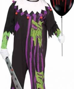 Fun World Kid's Halloween Costumes Demented Scary Evil Clown Costume Child Size 8-10