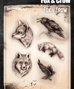 ProAiir Wiser's Tattoo Pro Stencils Wiser's Fox And Crow Tattoo Pro Stencil