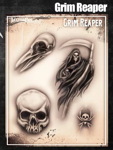 ProAiir Wiser's Grim Reaper Tattoo Pro Stencil 3 ProAiir Wiser's Grim Reaper Tattoo Pro Stencil