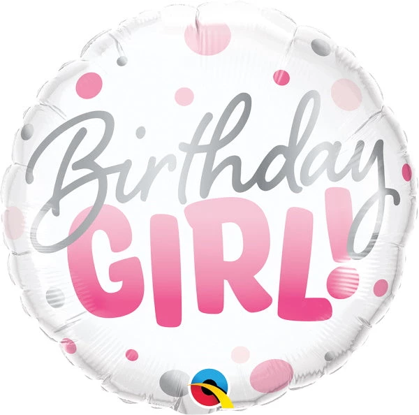Qualatex Pioneer Balloon Co BIRTHDAY GIRL PINK DOTS 18" Foil Balloon 3 Qualatex Pioneer Balloon Co BIRTHDAY GIRL PINK DOTS 18" Foil Balloon