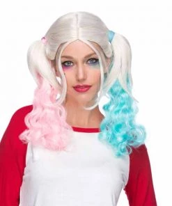 Dotsy's Entertainment Co. Blonde Pig Tails Harly Quinn Unicorn Fairy Hair Halloween Costume Accessory