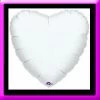 SKS 18" Ivory Heart Foil Balloon The Valentine's Day Collection