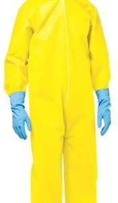 Dotsy's Entertainment Co. Yellow Hazmat Suit Adult Standard Sized Halloween Costume With Gas Mask