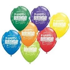 SKS Rainbow Happy Birthday Loops 11" Latex Balloon