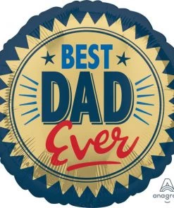 SKS BEST DAD EVER STAMP 18" Foil Balloon Father's Day