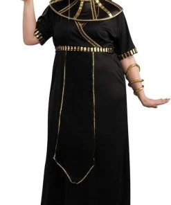 Dotsy's Entertainment Co. Egyptian Lady Black & Gold Dress Halloween Costume Adult Plus Size Plus Size Halloween Costumes