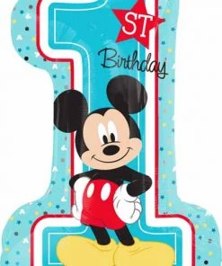 SKS Letters/Numbers MICKEY 1ST BIRTHDAY 28" Balloon