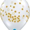 SKS Clear With Gold Confetti 11" Latex Balloon 2 SKS Clear With Gold Confetti 11" Latex Balloon