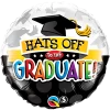 Qualatex Hats Off To The Graduate 18" Foil Balloon 1 Qualatex Hats Off To The Graduate 18" Foil Balloon