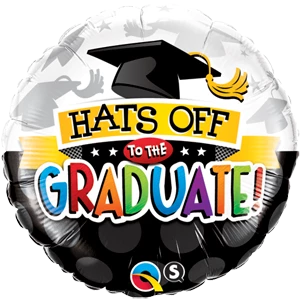 Qualatex Hats Off To The Graduate 18" Foil Balloon 3 Qualatex Hats Off To The Graduate 18" Foil Balloon