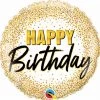 SKS 18” Foil Birthday Balloon Gold Glitter Dots