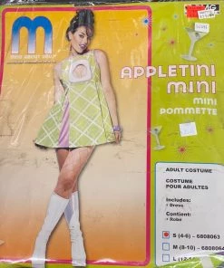 Dotsy's Entertainment Co. Appletini Mini Dress 60's 70's Adult Costume Small Women's Costumes