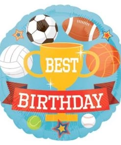 Dotsy's Entertainment Co. 18 Inch Round Happy Birthday Sports Balloon