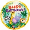 Dotsy's Entertainment Co. 18 Inch Round Jungle Animals Happy Birthday Foil Balloon