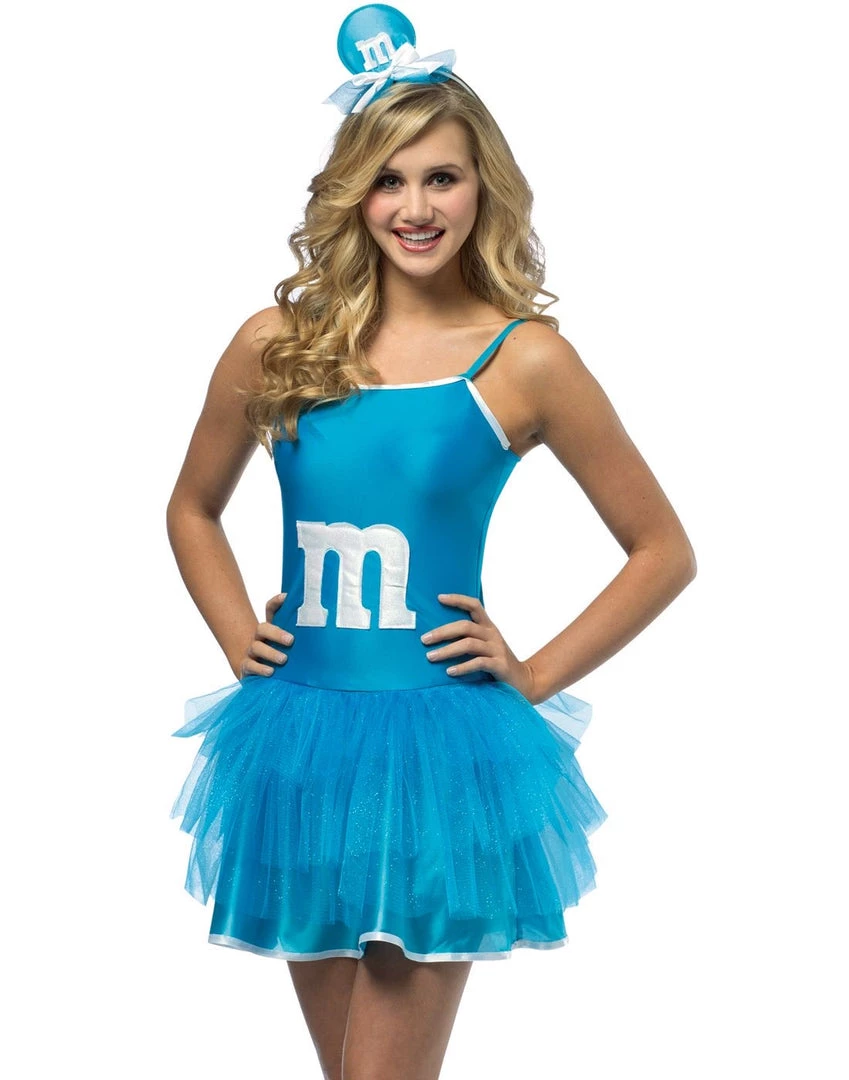 Dotsy's Entertainment Co. Women's Costumes M & M Blue Party Dress Adult Halloween Costume Standard Size 3 Dotsy's Entertainment Co. Women's Costumes M & M Blue Party Dress Adult Halloween Costume Standard Size
