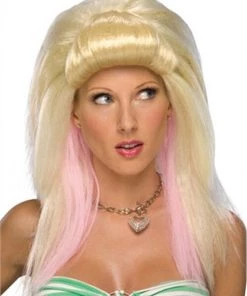 Dotsy's Entertainment Co. Women’s LA Girl Blonde Costume Hair With Pink Highlights