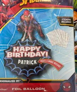 Dotsy's Entertainment Co. Spiderman Happy Birthday Balloon Foil Customize Superhero