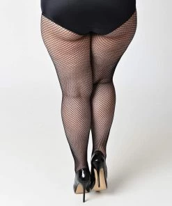 Dotsy's Entertainment Co. The Roaring 20's Collection Queen Size Fish Net Tights - Black