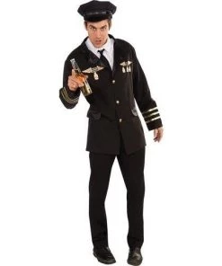 Dotsy's Entertainment Co. Rubies Costume Heroes And Hombres Pilot Jacket With Shirt Front Tie And Hat Adult Halloween Costume Standard Size Men's Costumes