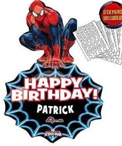 Dotsy's Entertainment Co. Spiderman Happy Birthday Balloon Foil Customize Superhero