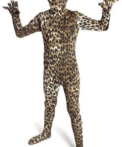 Dotsy's Entertainment Co. Morphsuits Kids Animal Planet Halloween Costume Leopard Size Kids Large 4'-4'6" Kid's Halloween Costumes