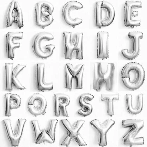 SKS Letter Balloons - Silver 36" 3 SKS Letter Balloons - Silver 36"