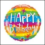 SKS Happy Birthday Rainbow Stripes 18" Foil Balloon