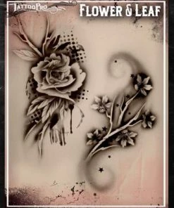 ProAiir Wiser's Tattoo Pro Stencils Wiser's Flower & Leaf Tattoo Pro Stencil